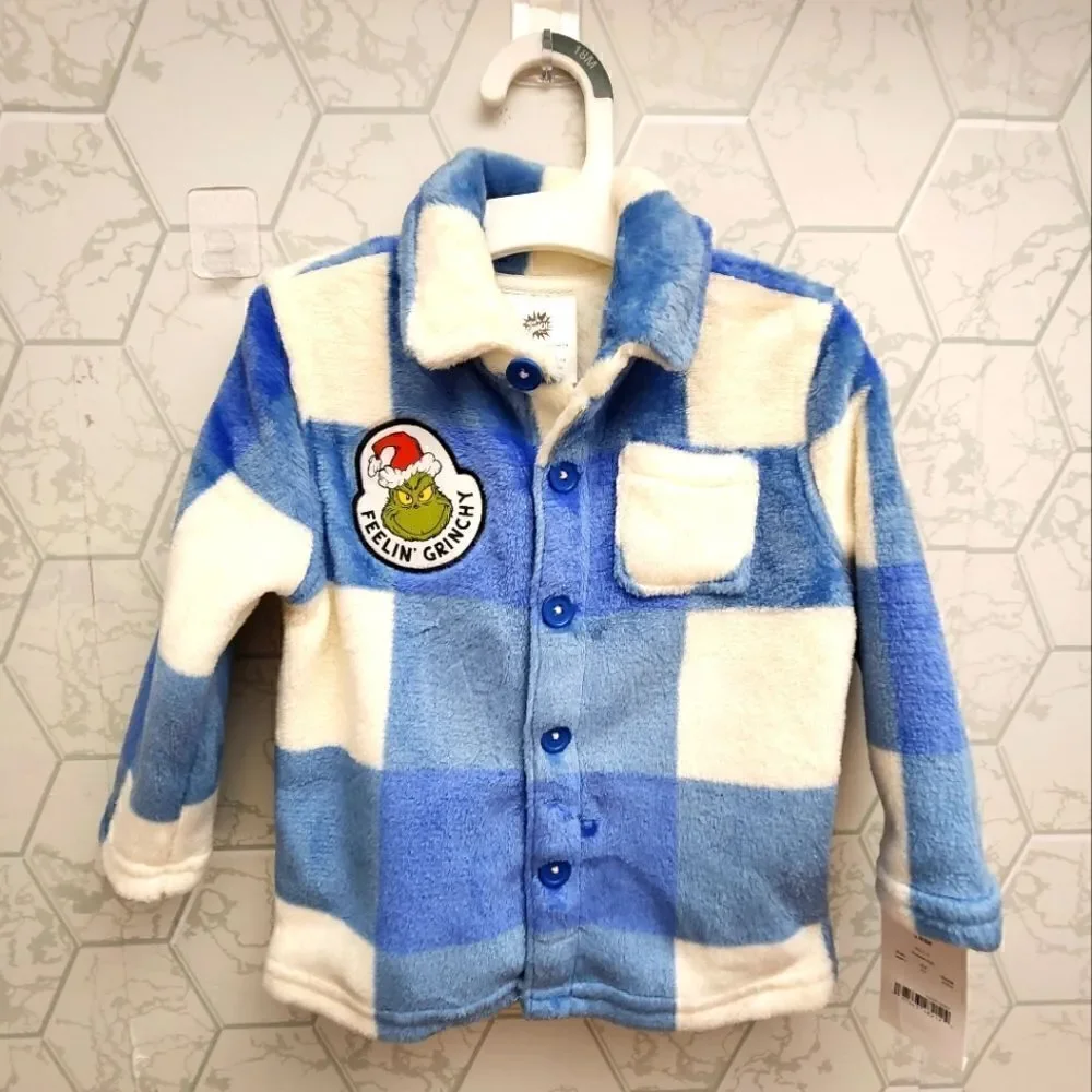 Nwt Baby Boy's The Grinch Printed Jacket, Size 18 months